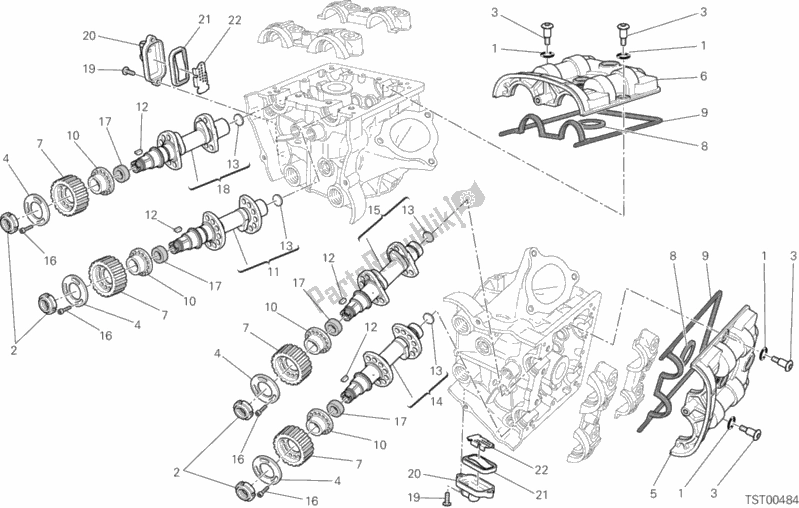 Toutes les pièces pour le Culasse: Système De Distribution du Ducati Hypermotard LS Thailand 821 2015